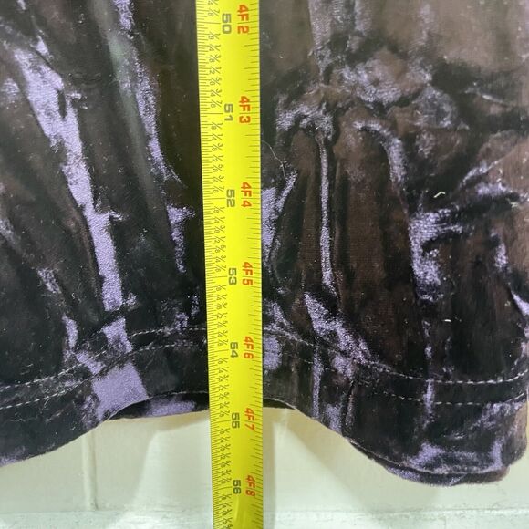 Vintage Velvet Maxi Dress 16 Black Sleeveless Stretch Whimsigoth Grunge Purple - Picture 7 of 9